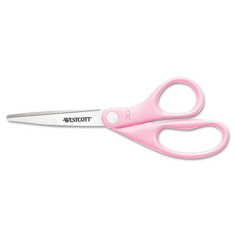 All Purpose Breast Cancer Awareness Scissors with BCA Pin, 8" Long, Pink, Sold as 1 Each
