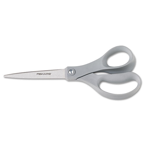 Performance Scissors, 8 in. Length, Stainless Steel, Straight, Gray, Sold as 1 Each