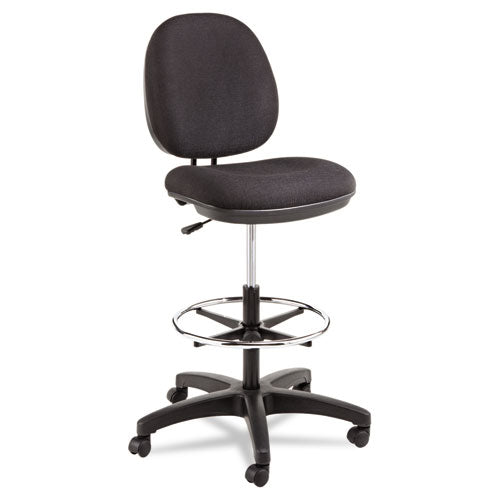Interval Series Swivel Task Stool, 100% Acrylic With Tone-On-Tone Pattern, Black, Sold as 1 Each