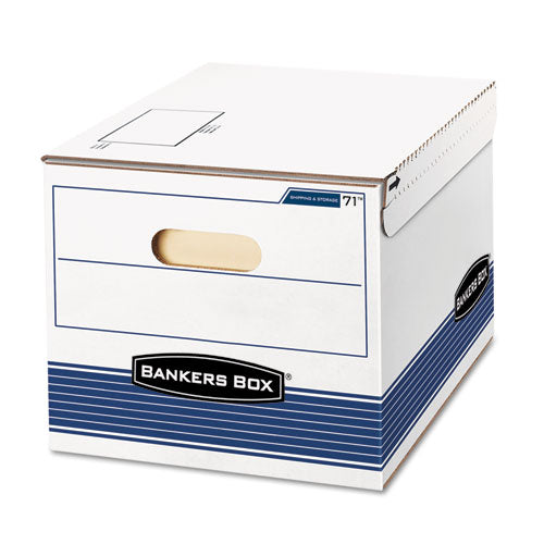 Bankers Box - Stor/File Storage Box, Letter/Lgl, 12w x 15d x 10h, White/Blue, 12/Carton, Sold as 1 CT