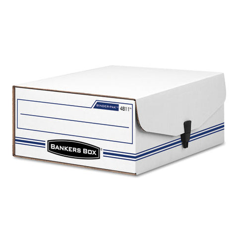 Bankers Box - Liberty Binder-Pak Storage Box, Letter, Snap Fastener, White/Blue, Sold as 1 EA