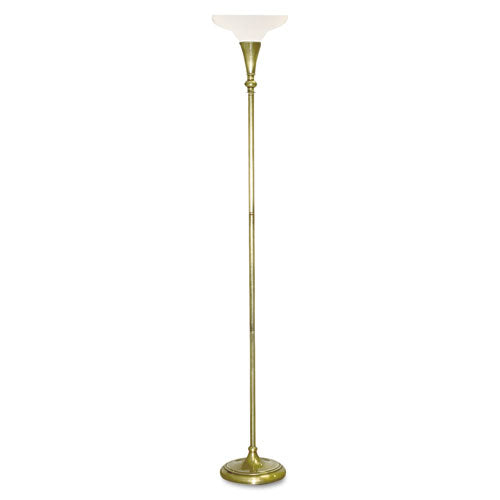 Ledu - Incandescent 3-Level Torchiere, Alabaster Shade, Antique Brass Finish, 68-1/2-inch, Sold as 1 EA