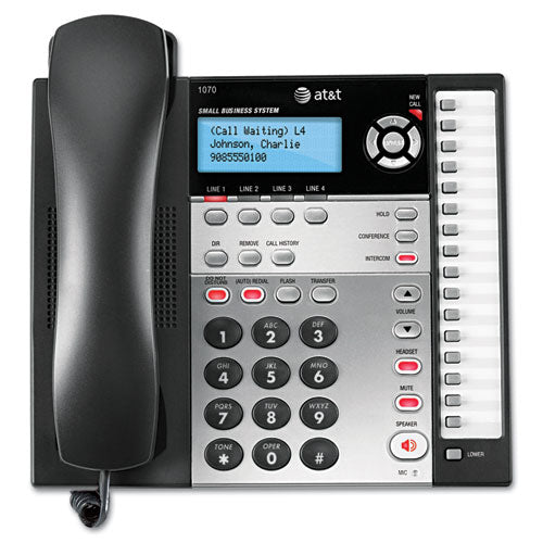 AT&T - 1070 Corded Four-Line Expandable Telephone, Caller ID, Sold as 1 EA