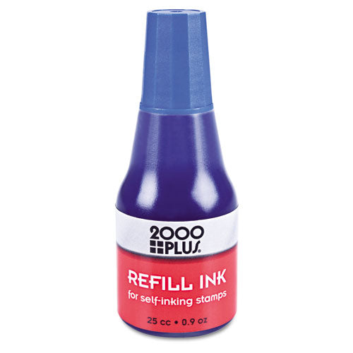 2000 PLUS Self-Inking Refill Ink, Blue, 0.9 oz. Bottle, Sold as 1 Each