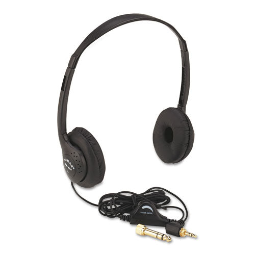 AmpliVox - Personal Multimedia Stereo Headphones w/Volume Control, Black, Sold as 1 EA