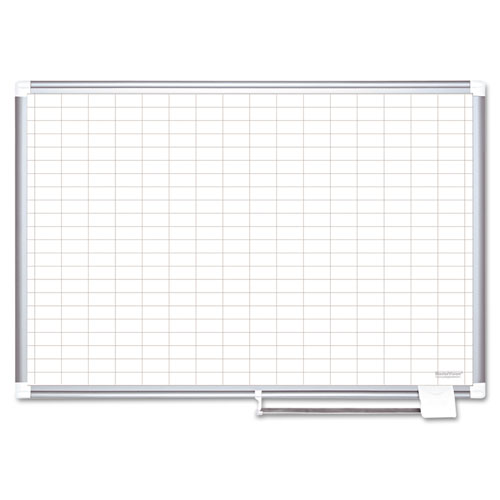 Platinum Plus Dry Erase Planning Board, 1x2" Grid, 72x48, Aluminum, Sold as 1 Each
