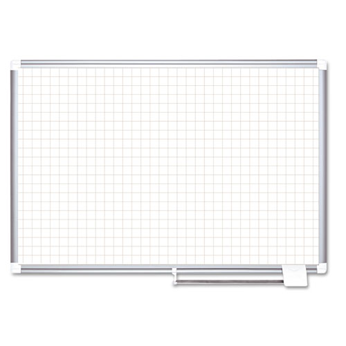 Grid Planning Board, 1" Grid, 72x48, White/Silver, Sold as 1 Each