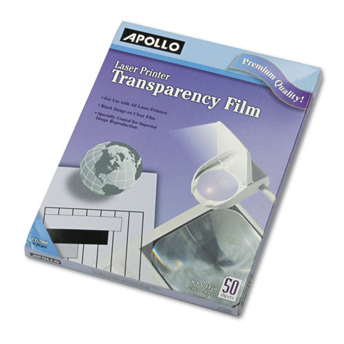 B/W Laser Transparency Film w/o Sensing Stripe, Letter, Clear, 50/Box, Sold as 1 Box, 50 Sheet per Box 
