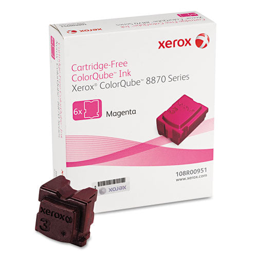 Xerox - 108R00951 Solid Ink Stick, 17,300 Page-Yield, Magenta, 6/Pack, Sold as 1 BX