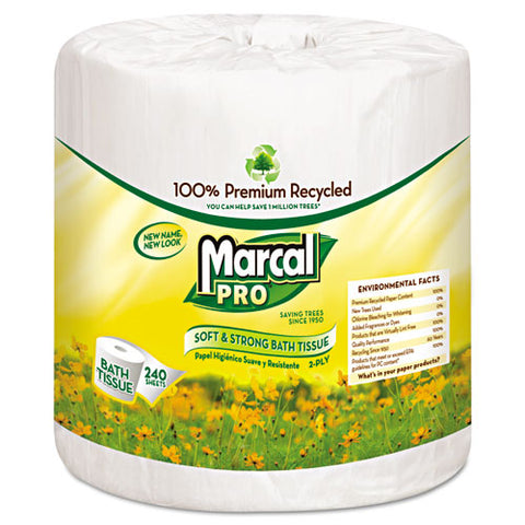MarcalPro - 100% Premium Recycled Bathroom Tissue, 48 Rolls/Carton, Sold as 1 CT