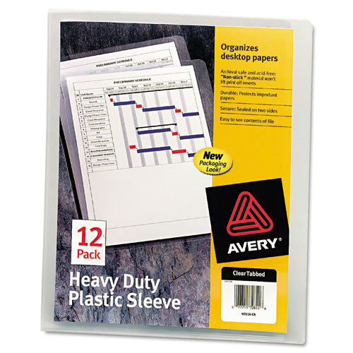Avery - Heavy-Duty Plastic Sleeves, Letter, Polypropylene, Clear, 12/Pack, Sold as 1 PK