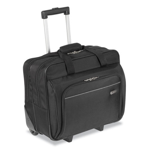 Rolling Laptop Case, 1200D Polyester, 16-1/2 x 7-1/2 x 14, Black, Sold as 1 Each