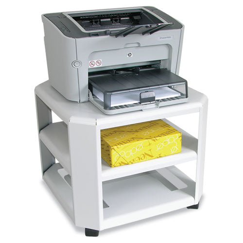 Master - Mobile Printer Stand, 3-Shelf, 17-4/5w x 17-4/5d x 14-3/4h, Platinum, Sold as 1 EA