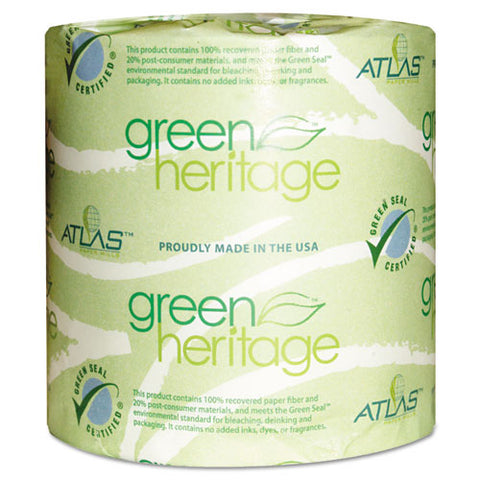 Atlas Paper Mills - Green Heritage Bathroom Tissue, 1-Ply, 1000 Sheets, White, 96 per Carton, Sold as 1 CT