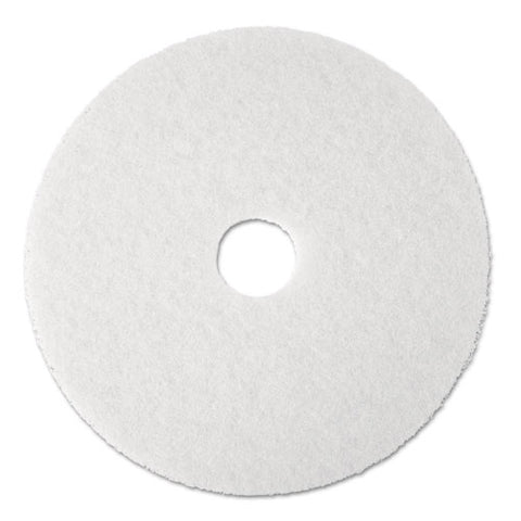 3M - Super Polish Floor Pad 4100, 13-inch, White, 5 Pads/Carton, Sold as 1 CT