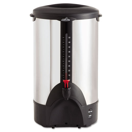 Coffee Pro - 50-Cup Percolating Urn, Stainless Steel, Sold as 1 EA