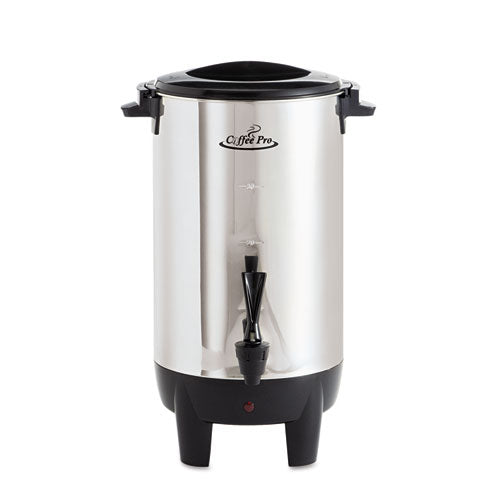 Coffee Pro - 30-Cup Percolating Urn, Stainless Steel, Sold as 1 EA