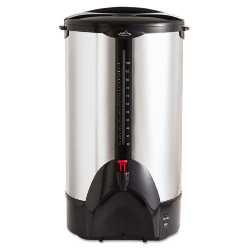 Coffee Pro - 100-Cup Percolating Urn, Stainless Steel, Sold as 1 EA