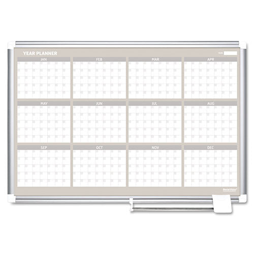12 Month Planner, 48x36, Aluminum Frame, Sold as 1 Each