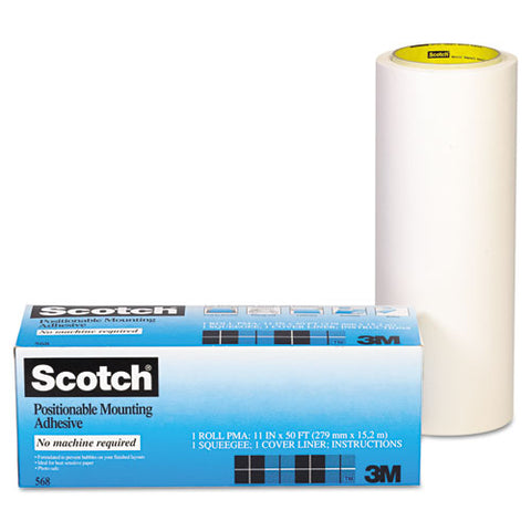 3M - Positionable Mounting Adhesive, 24 in x 50 ft, Clear, Sold as 1 RL