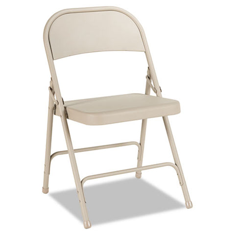 Alera - Steel Folding Chair, Tan, 4/Carton, Sold as 1 CT