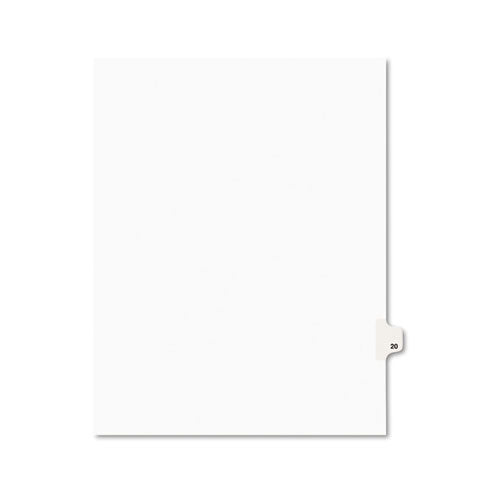 Avery - Avery-Style Legal Side Tab Divider, Title: 20, Letter, White, 25/Pack, Sold as 1 PK