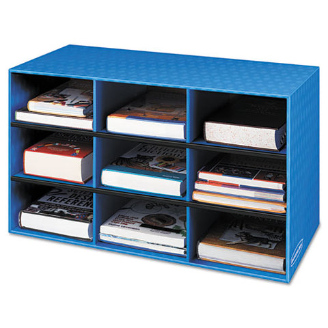 Classroom Literature Sorter, 9 Compartments, 28 1/4 x 13 x 16, Blue, Sold as 1 Carton, 4 Each per Carton 