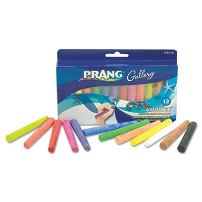 Dixon - Ambrite Paper Chalk, Assorted Colors, 12 Sticks/Set, Sold as 1 ST
