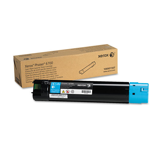 106R01507 High-Yield Toner, 12000 Page-Yield, Cyan, Sold as 1 Each
