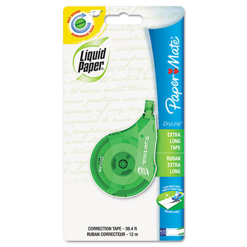 Paper Mate Liquid Paper - DryLine Correction Tape, Non-Refillable, 1/5-inch x 393 1/2-inch, Sold as 1 EA
