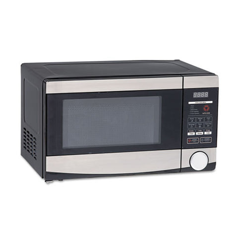 0.7 Cu.ft Capacity Microwave Oven, 700 Watts, Stainless Steel and Black, Sold as 1 Each