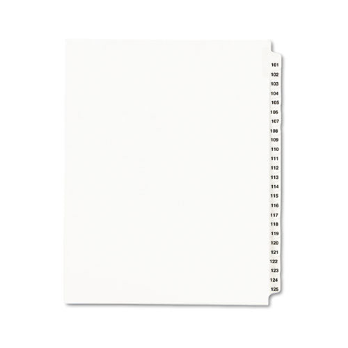 Avery - Avery-Style Legal Side Tab Divider, Title: 101-125, Letter, White, 1 Set, Sold as 1 ST