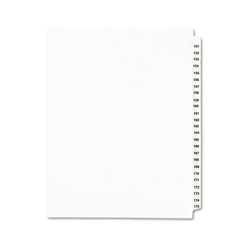 Avery - Avery-Style Legal Side Tab Divider, Title: 151-175, Letter, White, 1 Set, Sold as 1 ST