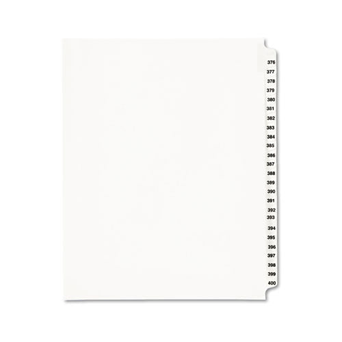 Avery - Avery-Style Legal Side Tab Divider, Title: 376-400, Letter, White, 1 Set, Sold as 1 ST