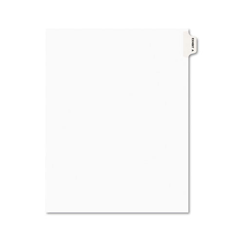 Avery - Preprinted Legal Side Tab Dividers, Exhibit A, Letter, White, 25/Pack, Sold as 1 PK