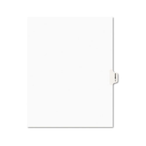 Avery - Preprinted Legal Side Tab Dividers, Exhibit F, Letter, White, 25/Pack, Sold as 1 PK