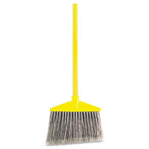 Rubbermaid Commercial - Brute Angled Large Broom, Poly Bristles, 46-7/8-inch Metal Handle, Yellow/Gray, Sold as 1 EA