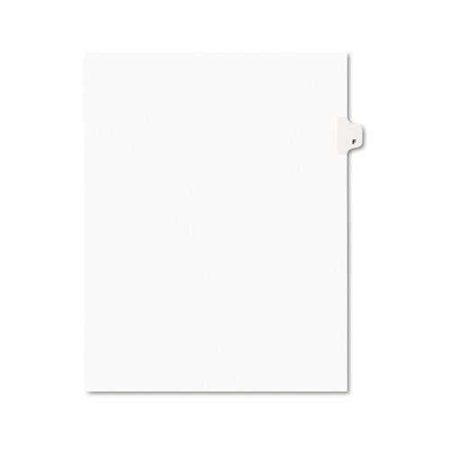 Avery - Avery-Style Legal Side Tab Dividers, One-Tab, Title F, Letter, White, 25/Pack, Sold as 1 PK