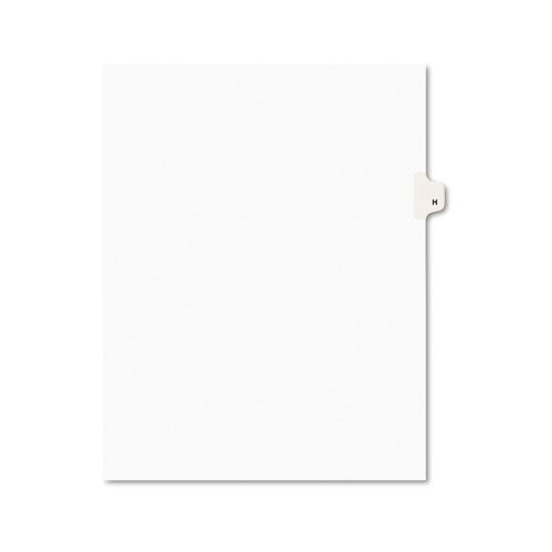 Avery - Avery-Style Legal Side Tab Dividers, One-Tab, Title H, Letter, White, 25/Pack, Sold as 1 PK