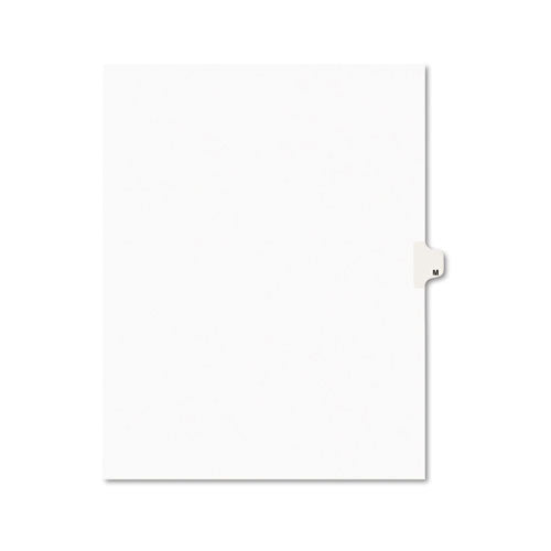Avery - Avery-Style Legal Side Tab Dividers, One-Tab, Title M, Letter, White, 25/Pack, Sold as 1 PK