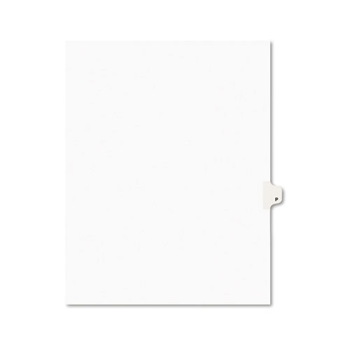 Avery - Avery-Style Legal Side Tab Dividers, One-Tab, Title P, Letter, White, 25/Pack, Sold as 1 PK