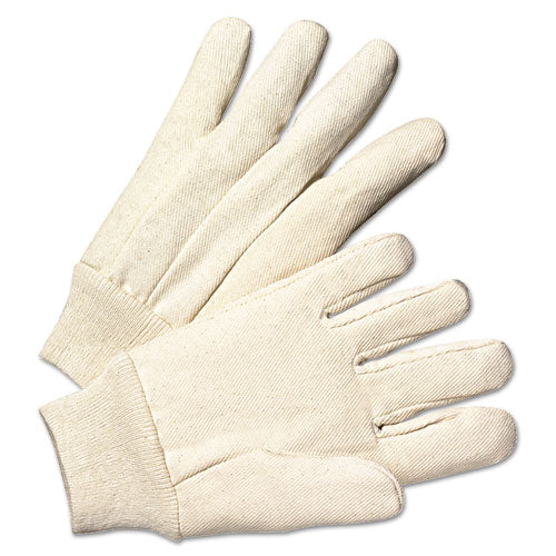 Light-Duty Canvas Gloves, White, 12 Pairs, Sold as 1 Package