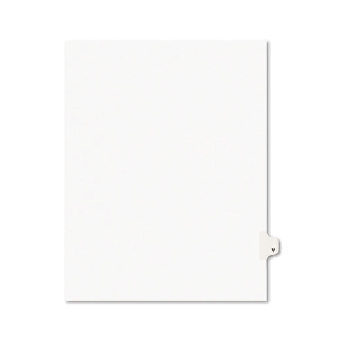 Avery - Avery-Style Legal Side Tab Dividers, One-Tab, Title V, Letter, White, 25/Pack, Sold as 1 PK