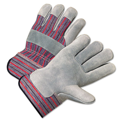 2000 Series Leather Palm Gloves, Gray/Red, 12 Pairs, Sold as 1 Package