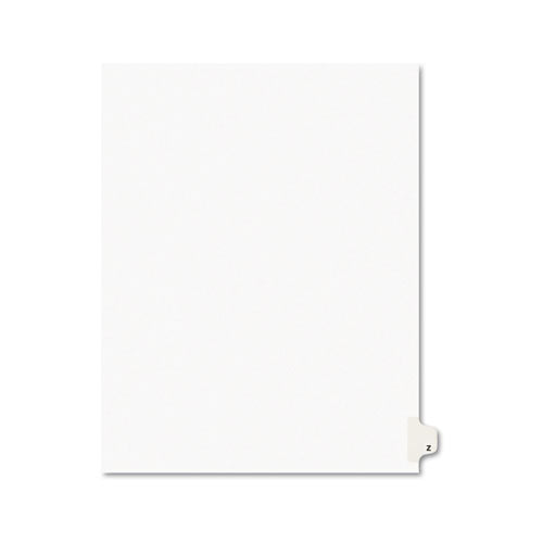 Avery - Avery-Style Legal Side Tab Dividers, One-Tab, Title Z, Letter, White, 25/Pack, Sold as 1 PK