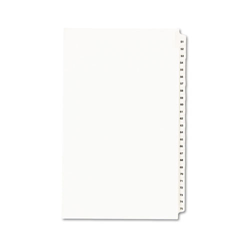 Avery - Avery-Style Legal Side Tab Divider, Title: 51-75, 14 x 8 1/2, White, 1 Set, Sold as 1 ST