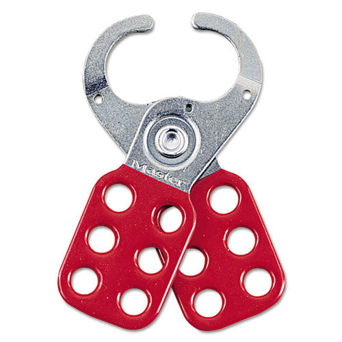 Steel Lockout Hasp, Steel/Vinyl, 2 3/8", Red, Sold as 1 Each