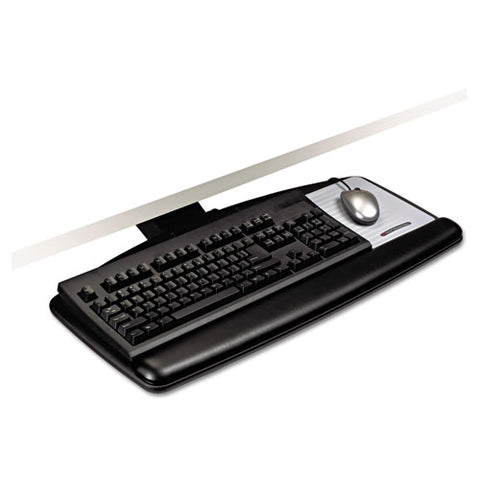 Easy Adjust Keyboard Tray With Standard Platform, 17-3/4" Track, Black, Sold as 1 Each