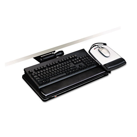 3M - Easy Adjust Keyboard Tray, 19-1/2w x 10-5/8d, Black, Sold as 1 EA