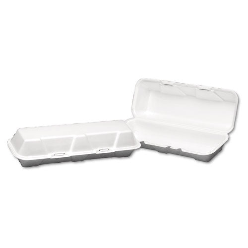 Foam Hinged Hoagie Container, X-Large, 13-1/5x4-1/2x3-1/5, White, 100/BG, 2/CT, Sold as 1 Carton, 200 Each per Carton 